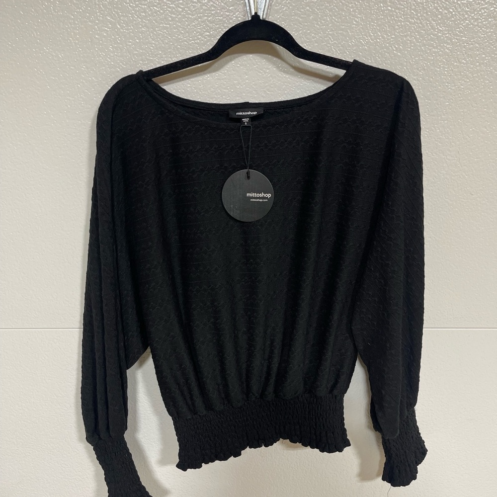 Miss Shop Black Textured Knit Sweater